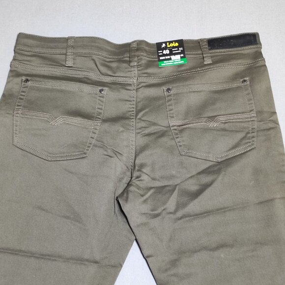 Lois Brad jeans men's size 40X29 olive green colour slim leg stretch NWT - Picture 4 of 13